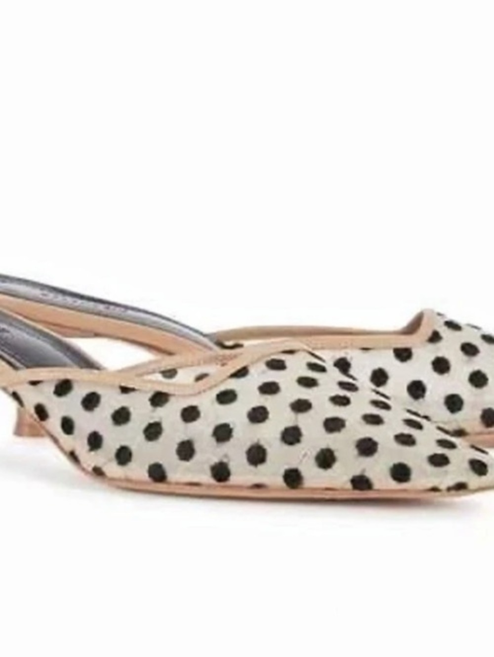 Salondeju Swiss-Dot Mesh and Leather Mules Cream & Black EU 37